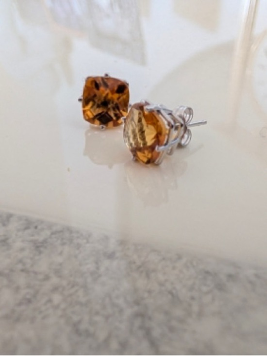 Jewelry - Brand New 14K White Gold Citrine Stud Earrings $368